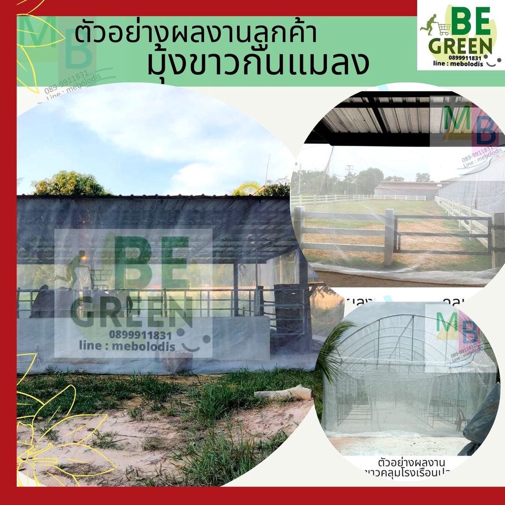 มุ้งขาว 16ตา 20ตา ตาข่ายกันแมลง  มุ้งคลุมโรงเรือน  มุ้งกันยุง มุ้งกันแมลง 30เมตร มุ้งวัว มุ้งปลูกผัก ผักกางมุ้ง - รูปที่ 5