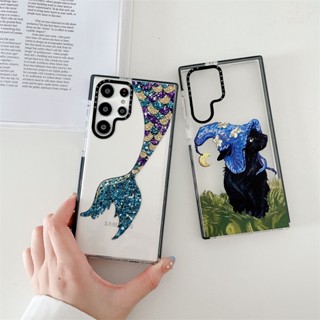 CASETIFY เคสโทรศัพท์มือถือแบบนิ่ม TPU ใส กันกระแทก ลายแม่มด แมว นางเงือก หางนางเงือก สําหรับ Samsung Galaxy S23 Ultra Plus S22 Ultra S20 S21 Ultra Plus S20+