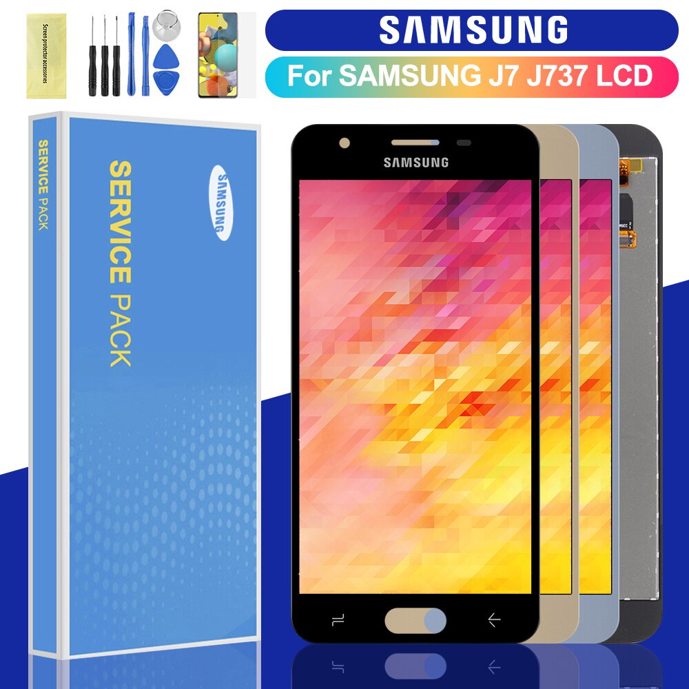 SAMSUNG 5.5สําหรับSamsung Galaxy J7 2018 J737 จอแสดงผลLCD Touch Screen Digitizer AssemblyสําหรับJ737
