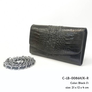 Prang Crocodile Leather Clutch / Cross Body Lady Bag กระเป๋าถือผู้หญิง คลัทช์ หนังจระเข้ C-LB-0086H/K-R