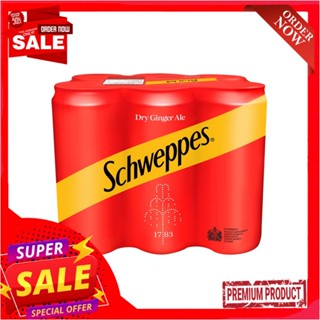 ชเวปส์ ดราย จิงเจอร์เอล 330 มล.X6SCHWEPPES DRY GINGER ALE 330ML.X6