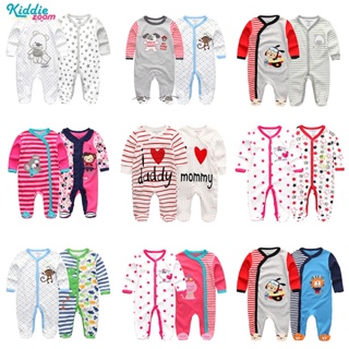 Kiddiezoom Newborn Pajamas 2Pcs Baby Girl Romper Long Sleeve Infant Sleeper Cartoon Print Toddler Boy Clothes 100% Cotton Baby Jumpsuit