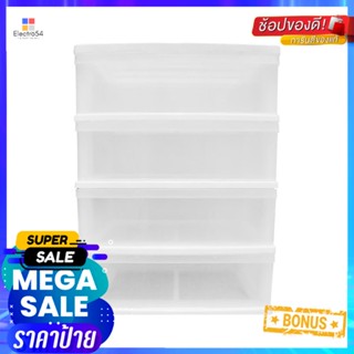 ตู้ลิ้นชัก 4 ชั้น PICNIC PLAST 2999-4 60.5x41x82.4 ซม. สีใส4-DRAWER CABINET PICNIC PLAST 2999-4 60.5X41X82.4CM CLEAR