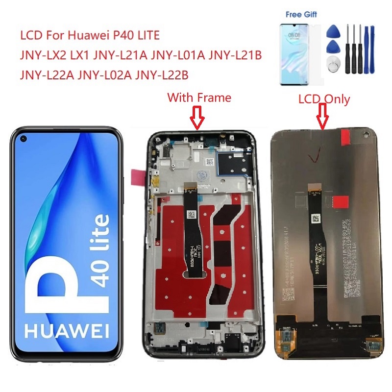 Replacement For DISPLAY TOUCH SCREEN Huawei P40 Lite  JNY-L21A JNY-LX2 LX1 LCD with Frame Touch Scre