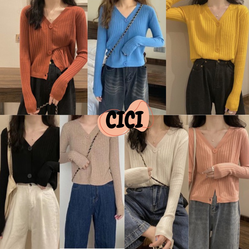 ส่งทันที Cici(NO. K226)เสื้อคลุมคานิแกนไหมพรมแขนยาว ผ้าทอร่องใหญ่ยืดได้เยอะมาก ใส่คลุมแมทช์เข้าได้กับทุกชุด
