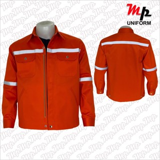 MP UNIFORM เสื้อช่าง เสื้อช๊อปผ้าเวสปอยท์ สีแดง รหัสสินค้า-MPJ007-02