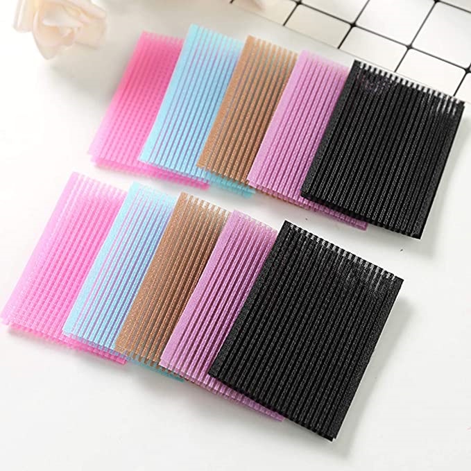 1 กล่อง 10 ชิ้นแผ่นสติ๊กเกอร์ magic hair pad แผ่นแปะผม เก็บผม แต่งหน้า แผ่นแปะผม ที่แปะผม #ติดแปะผม ที่เก็บไรผม