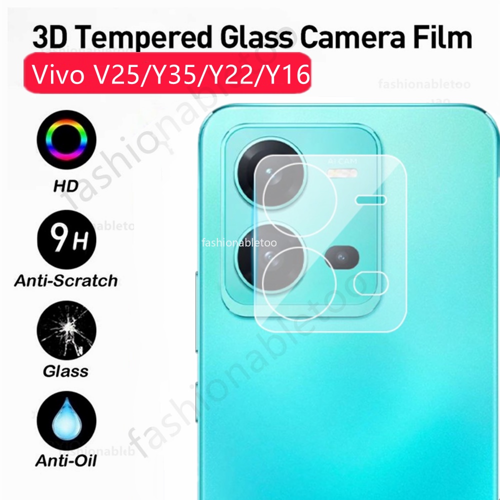 ฟิล์มกระจกนิรภัยกันรอยเลนส์กล้อง 3D สําหรับ Vivo V25 pro V25pro V25E V 25 Y35 Y22 s Y22s Y16 Y02s Y7