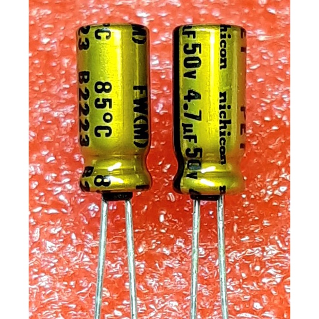 Nichicon FW 4.7uf 50v capacitor ตัวเก็บประจุ คาปาซิเตอร์