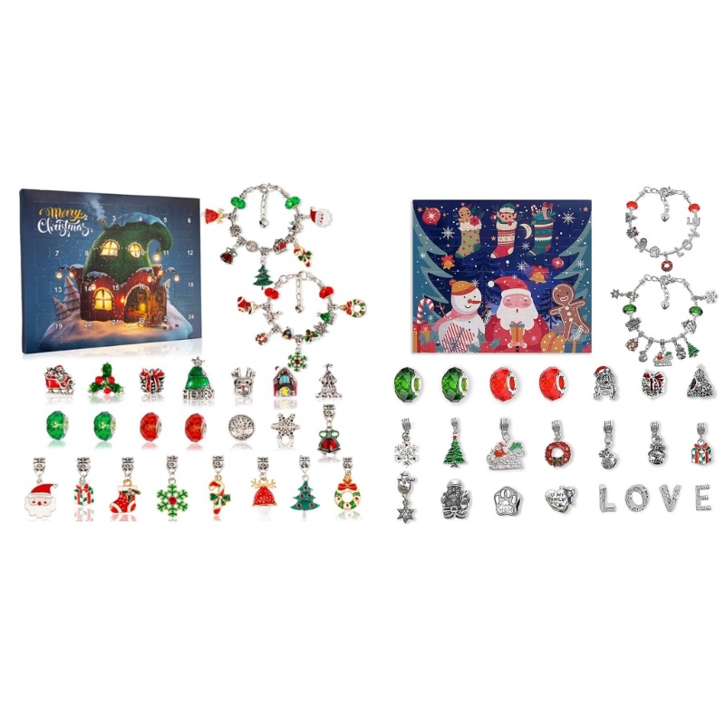 YU Christmas Jewelry Advent Calendar Bracelet DIY Jewelry Making Christmas Counted Calendar 2022 Get