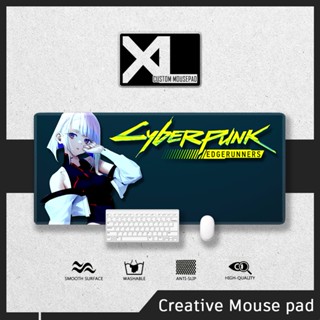 X-l | แผ่นรองเมาส์ | Cyberpunk Edgerunners | ขยาย | ขนาดใหญ่ | น่ารัก | อนิเมะ | แผ่นรองโต๊ะ | แผ่นรองคีย์บอร์ด | ผ้าปูโต๊ะ เย็บขอบ | แผ่นรองเมาส์ สําหรับเล่นเกม