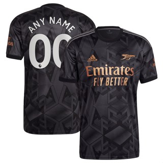 เสื้อยืด ลาย Arsenal Black 2022 23 Away Replica กําหนดเอง สําหรับผู้ชาย