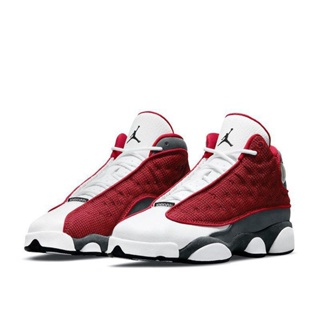 ของแท้ Air Jordan 13 Ak13 รองเท้าผ้าใบบาสเก็ตบอล กันลื่น สีขาว สีเทา สีแดง Dj5982 6000