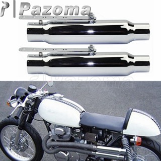 PA Universal รถจักรยานยนต์12 "ท่อไอเสีย1 1/2" Inlet 1 3/4 "Outlet Slip On Steel Muffler Silencer สำหรับ Cafe Racer Chopp