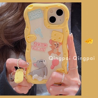 เคสโทรศัพท์มือถือ ซิลิโคน ลายการ์ตูนแมว และหนู สําหรับ Apple Iphone 14pro Max 13 12 11 14pro X XR 14Plus