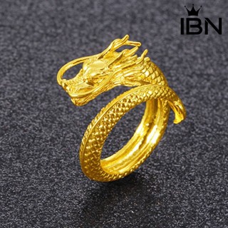 [Xiao Nian Jewelry] แหวนเปิด ลายหัวมังกร สีทอง สไตล์เวียดนาม สําหรับผู้ชาย