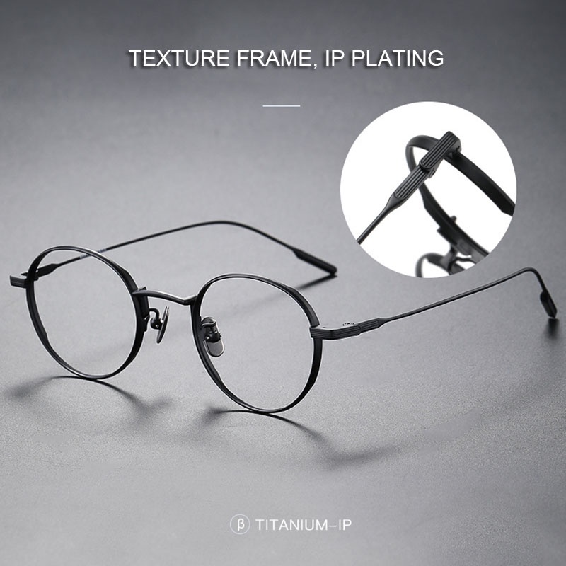 Retro Pure Titanium แว่นตาผู้ชายผู้หญิงแฟชั่นรอบกรอบแว่นตาชายหญิง
