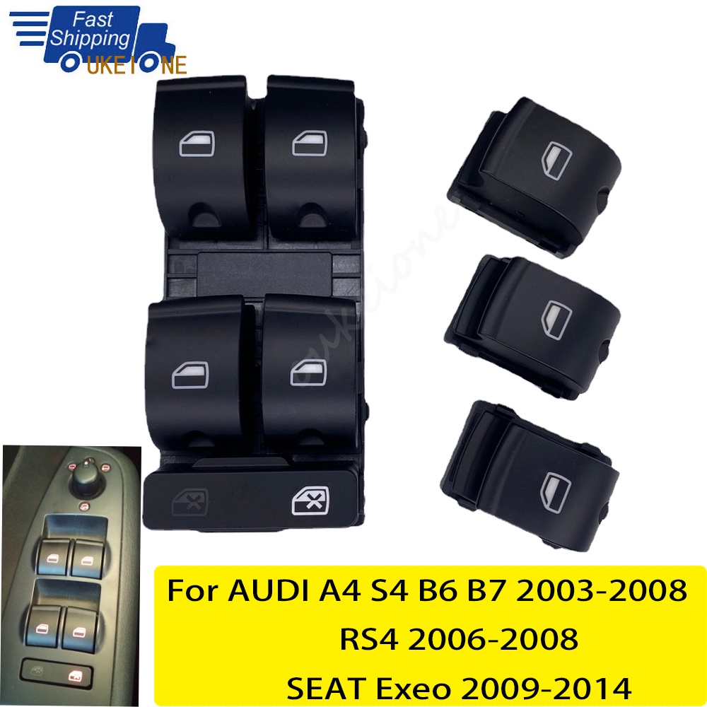 Electric Master Window Glass Lifter Control Switch Button fit for Audi A4 S4 B6 B7 2003-2008 Seat Ex