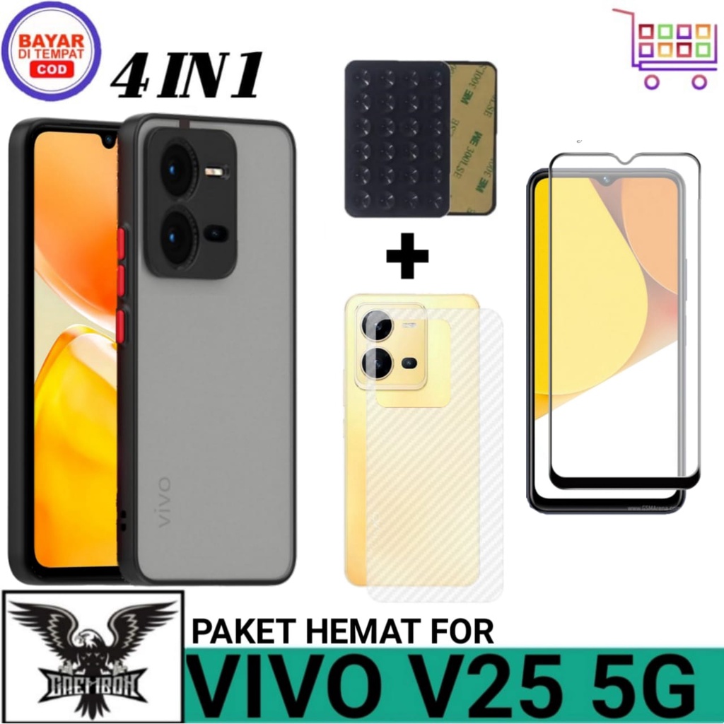 4IN1 SOFT CASE PACKAGE VIVO V25 5G CASE AERO DOVE ฟรีกระจกนิรภัย + GARSKIN และ OCTOPUS