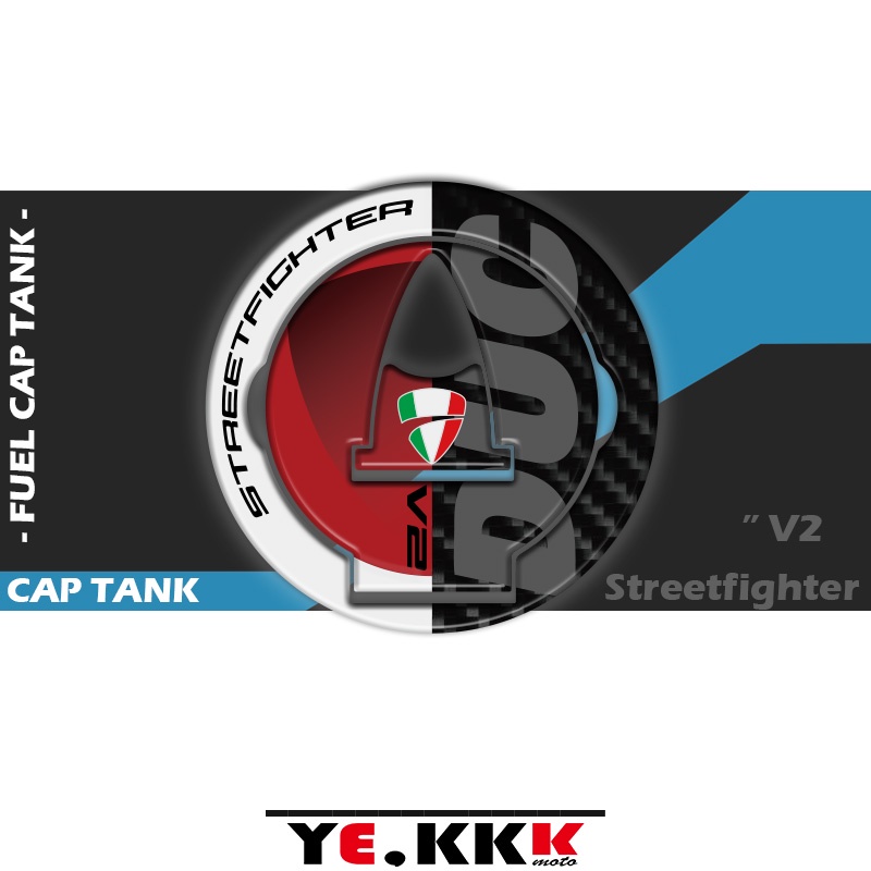 For Ducati Streetfighter V4 V4S V4SP V2 3D Fuel Tank Cap Sticker Fuel Cap Decal New 2018-2023 Red an
