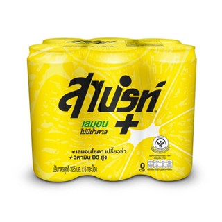 สไปร์ท กลิ่นเลมอนพลัส 325ml ยกแพ็ค 6กระป๋อง SPRITE LEMON PLUS