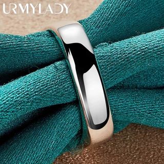 Urmylady แหวนเงินแท้ 925 ทรงกลม เรียบหรู เครื่องประดับแฟชั่น สําหรับผู้หญิง ผู้ชาย งานหมั้น งานแต่งงาน