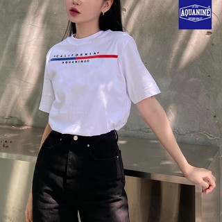 AQUANINE เสื้อยืดผู้หญิง รุ่น California เสื้อยืดคอกลม มินิมอล ลิขสิทธิ์แท้