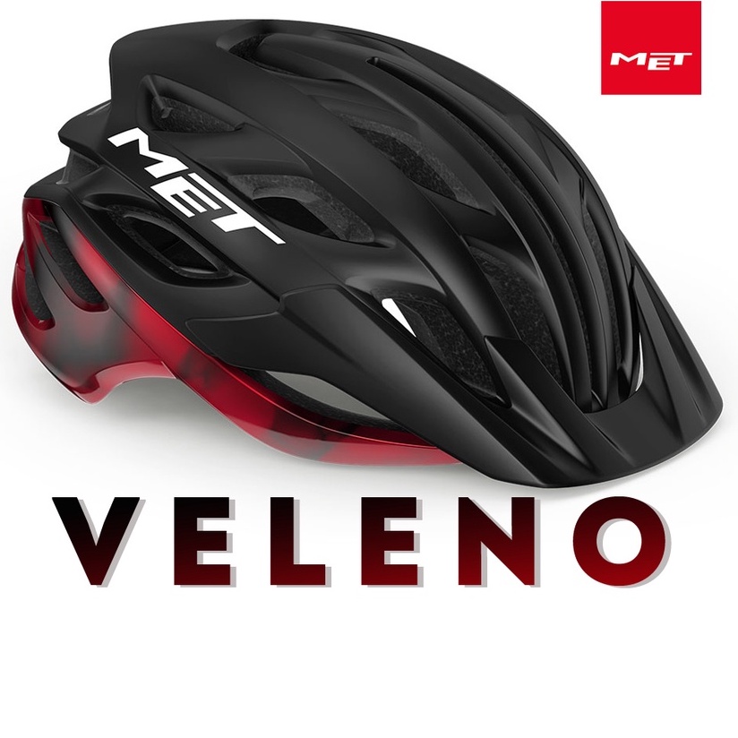 หมวกจักรยานกราเวล Gravel เสือภูเขา MET Veleno หมวกเสือภูเขา Gravel bike XC  26 ช่องระบายอากาศ มีแก๊ปหน้า ถอดไ