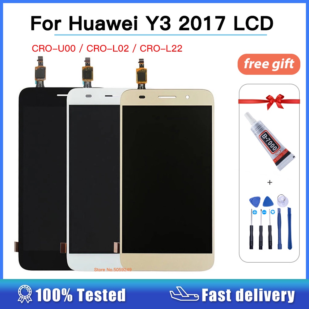 5.0" For Huawei Y3 2017 LCD Display with frame Touch Screen Assembly Repair CRO-U00 CRO-L02 CRO-L22 LCD lcd with re