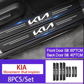 สติกเกอร์คาร์บอนไฟเบอร์ ติดขอบประตูรถยนต์ สําหรับ KIA Morning Seltos K3 Carens Forte Cerato Soluto Forte Sportage Spectra Picanto RIO Carnival sorento