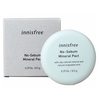 Innisfree No Sebum Mineral Pact 8.5g แป้งฝุ่นอัดแข็งคุมมันสูตรใหม่เพื่อผิวหน้าเนียนใสจากเกาหลีของแท้