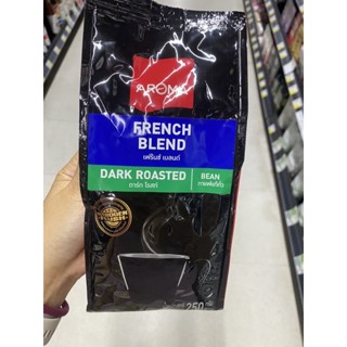 Aroma French Blend Dark Roasted 250 G. กาแฟคั่ว เฟร้นส์ เบลนด์ ตรา อโรม่า ดาร์ก โรสท์