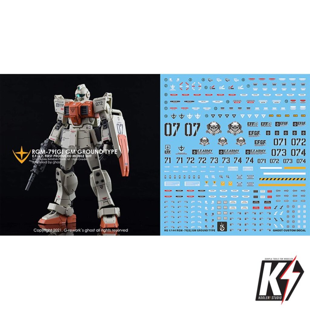 Waterdecal CG HG RGM-79[G] GM Ground Type #ดีคอลน้ำสำหรับติดกันพลา กันดั้ม Gundam พลาสติกโมเดลต่างๆ