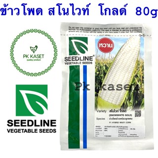 เมล็ดข้าวโพด สโนไวท์ โกลด์ 80g ตราseedline ซองใหญ่ ข้าวโพดข้าวเหนียวลูกผสม 480 เมล็ด