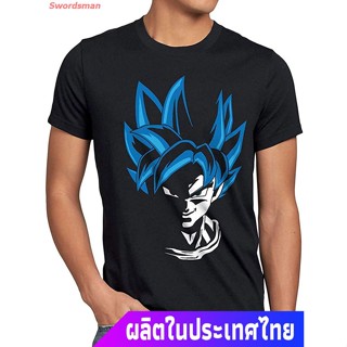 เสื้อยืดสีขาว เสื้อครอปสายฝอ เสื้อยืดกีฬา Original Goku Blue God Mode Mens T Shirt Popular T-shirts