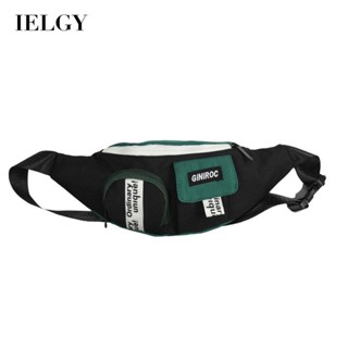 Ielgy กระเป๋าสะพายข้าง ทรงเมสเซนเจอร์ พิมพ์ลายตัวอักษร สําหรับผู้ชาย