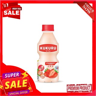 คูคูรุ น้ำสตรอเบอร์รี่โยเกิร์ต+วุ้น280มลKUKURU STRAWBERRY JUICE25% YOGURT 280ML