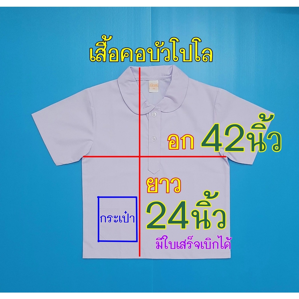 เสื้อนักเรียนหญิงคอบัวผ่าครึ่ง เสื้อคอบัวโปโล เสื้อนักเรียนหญิง ปกคอบัวโปโล
