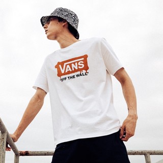 Vans เสื้อยืดแขนสั้น พิมพ์ลายโลโก้ สีขาว สไตล์คลาสสิก เรียบง่าย สําหรับผู้ชาย และผู้หญิง