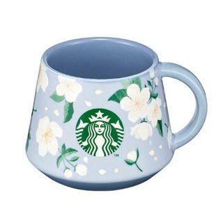 🎀【SALE!!! พร้อมส่ง】 2022 แก้วสตาร์บัคส์เกาหลี Starbucks Korea cherry blossom blooming blue handle mug 355ml/ 12oz