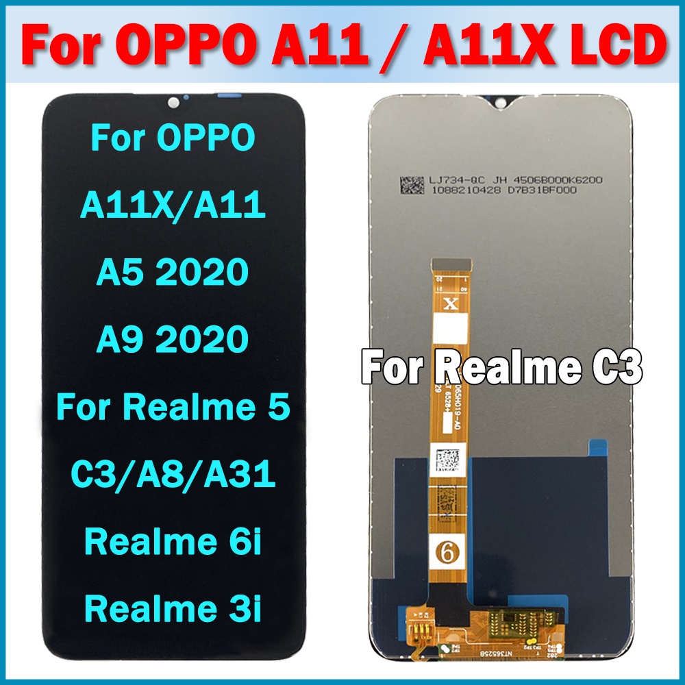 Original For OPPO Realme C3 LCD Display Touch Screen Digitizer For A5 A9 2020 Realme 5 LCD A11X A8 A31 Realme 6i LCD  Di