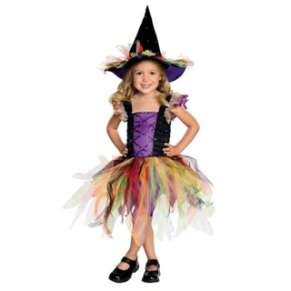 ชุดแฟนซี คอสตูม Halloween Girls Glitter Witch Costume.