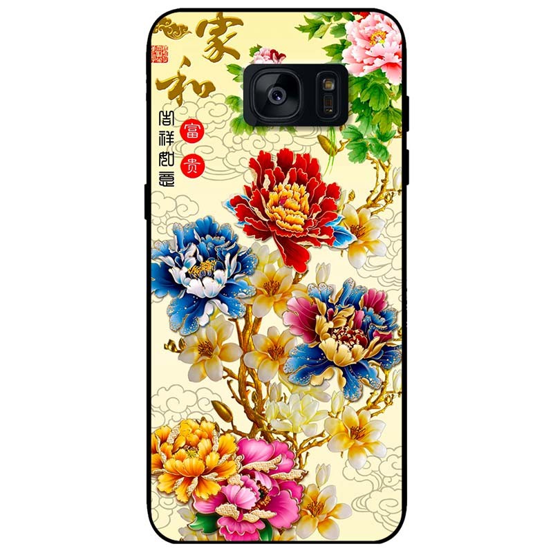 เคสสําหรับ Samsung S7 Edge - S8 Plus - S9 Plus - S10 - S10 Plus - S20 FE Peony Yellow Green