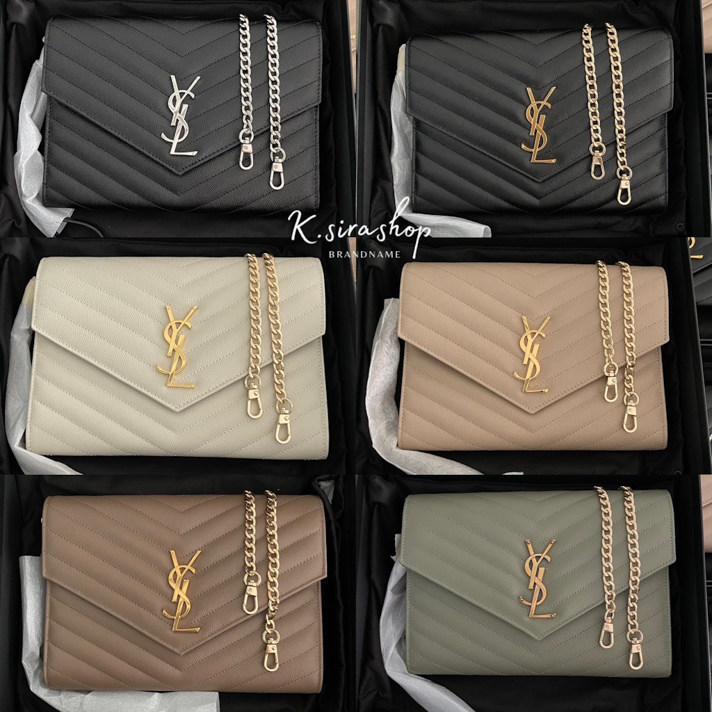 [ส่งฟรี] New Ysl Clutch (แถมโซ่สำหรับครอส) Shopee Thailand