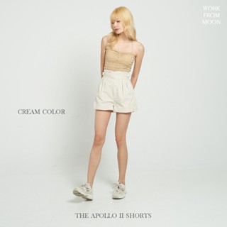 กางเกงขาสั้นเอวสูง สีครีม The Apollo II shorts collection Cream color