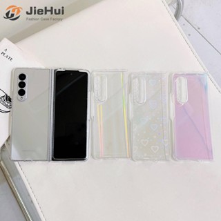 Jiehui เคสโทรศัพท์มือถือแบบใส พร้อมกระดาษแข็ง แฟชั่น สําหรับ Samsung Z Fold4 Z Fold3