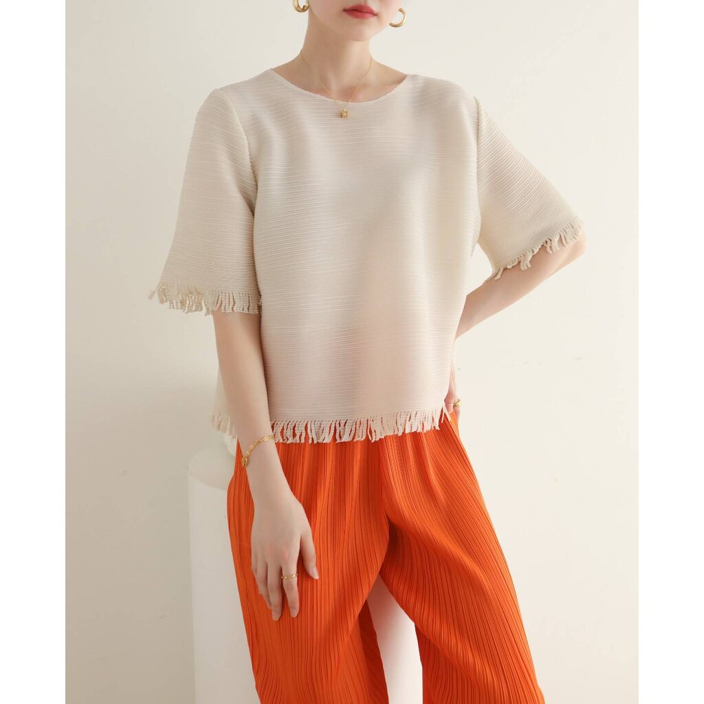 2MUAY รุ่น GJO2989 เสื้อผู้หญิง เสื้อพลีทคุณภาพ 12 สี FREE SIZE FRINGE PLEATED TOP
