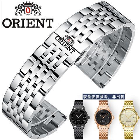 9-11✈Orient orient สายนาฬิกาข้อมือ สเตนเลส หัวเข็มขัดผีเสื้อ สิงโตคู่ ของแท้ สําหรับผู้ชาย ผู้หญิง 20 22