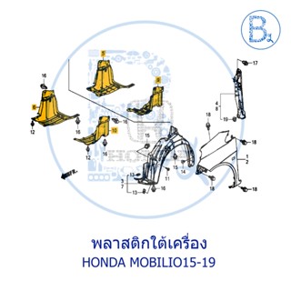 **อะไหล่แท้** พลาสติกใต้เครื่อง HONDA MOBILIO15-19