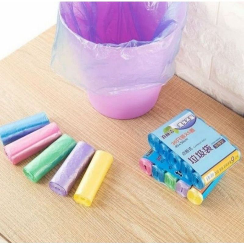 ถุงขยะพลาสติกม้วน 45 x 50 ซม. บรรจุ 10 แผ่นพลาสติก / ถุงขยะพลาสติก 45x50 ซม. ม้วน